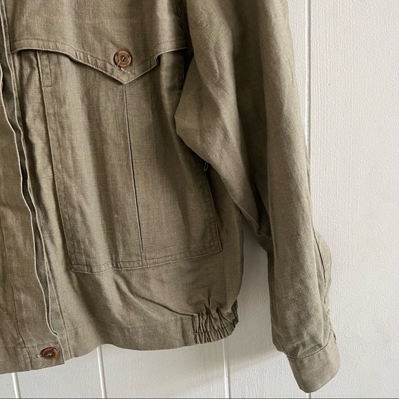 Linen blend bomber jacket - Picture 4 of 12
